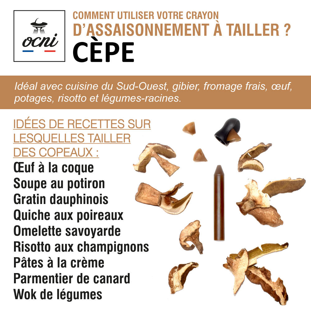 COFFRET ÉPICURIEN | 3 crayons : Piment d'Espelette (BIO) + Cèpe + Safran (BIO)