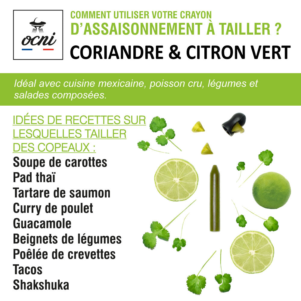 recette crayon ocni Coriandre Citron vert