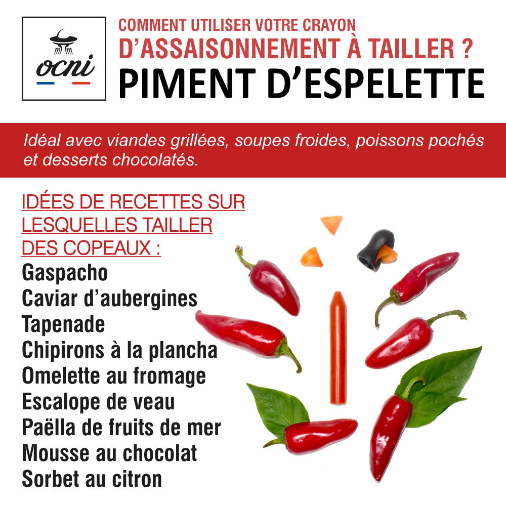 COFFRET ÉPICURIEN | 3 crayons : Piment d'Espelette (BIO) + Cèpe + Safran (BIO)