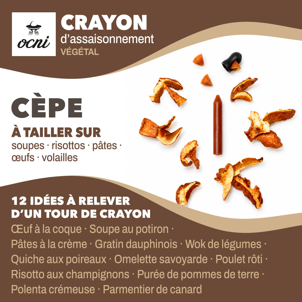 COFFRET FESTIN FESTIF | 3 crayons : Basilic (BIO) · Truffe noire · Cèpe