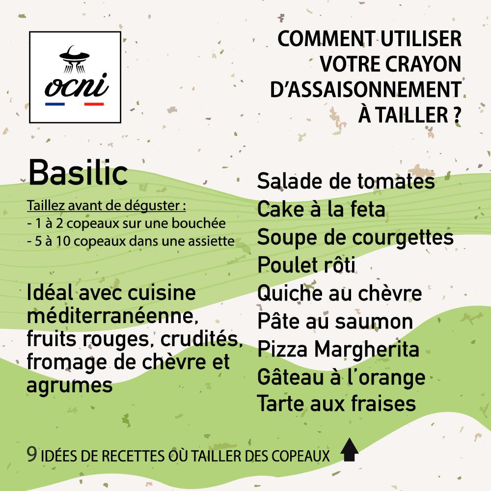 Idées recettes avec le crayon alimentaire Basilic (BIO)