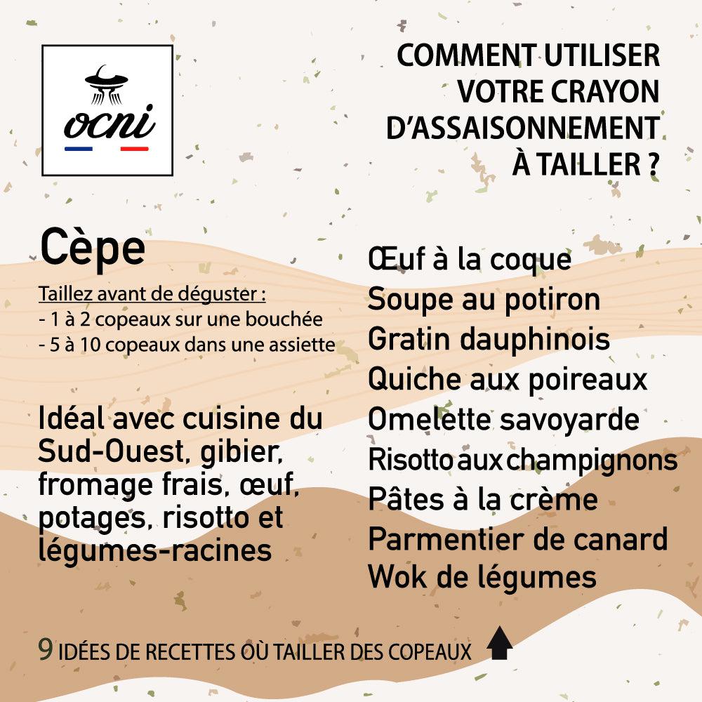 Idées de recettes avec le crayon d'assaisonnement à tailler Cèpe