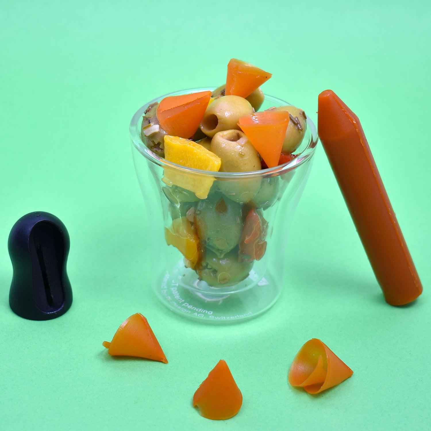 Verinnes olives pimentées avec le crayon d'assaisonnement au Piment d'Espelette bio