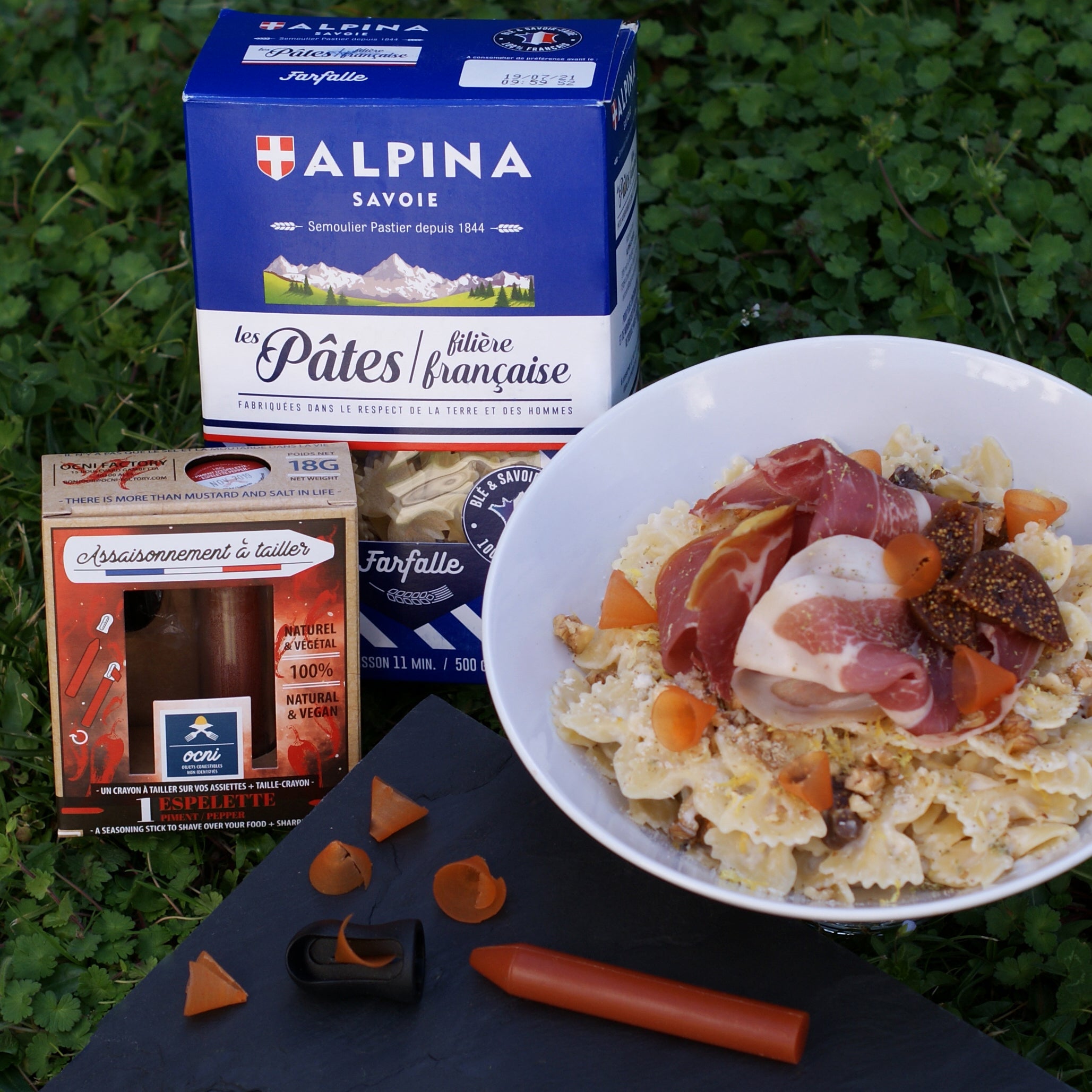 Recette de Pâtes, figues, noix et jambon cru & Piment d’Espelette