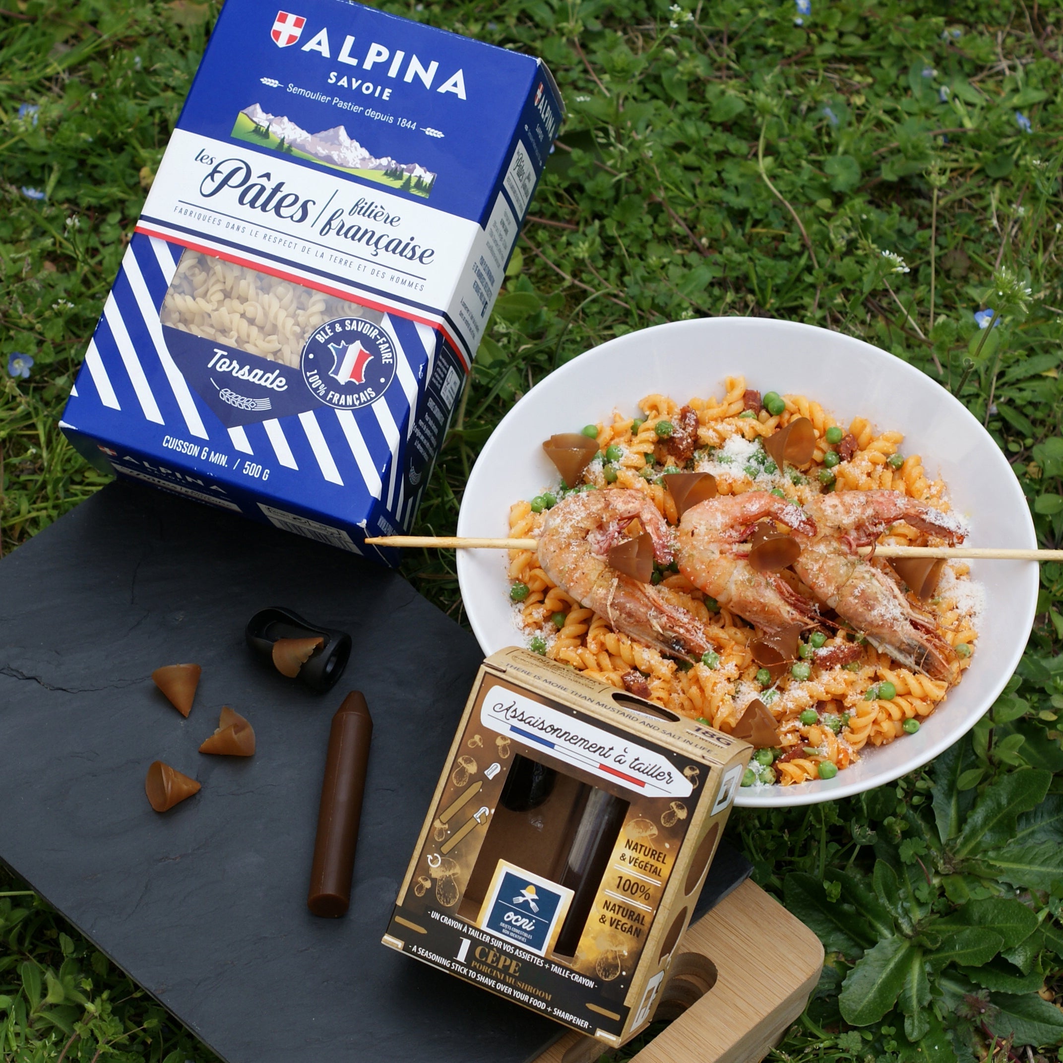 Recette de Pâtes chorizo petit pois et gambas & Cèpe