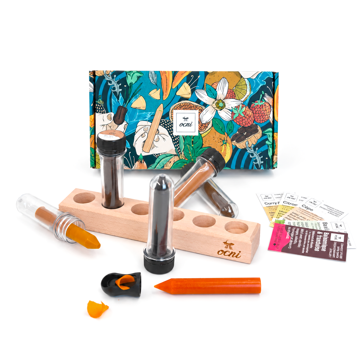 Pack cadeau 5 crayons | Présentoir + Taille-crayon