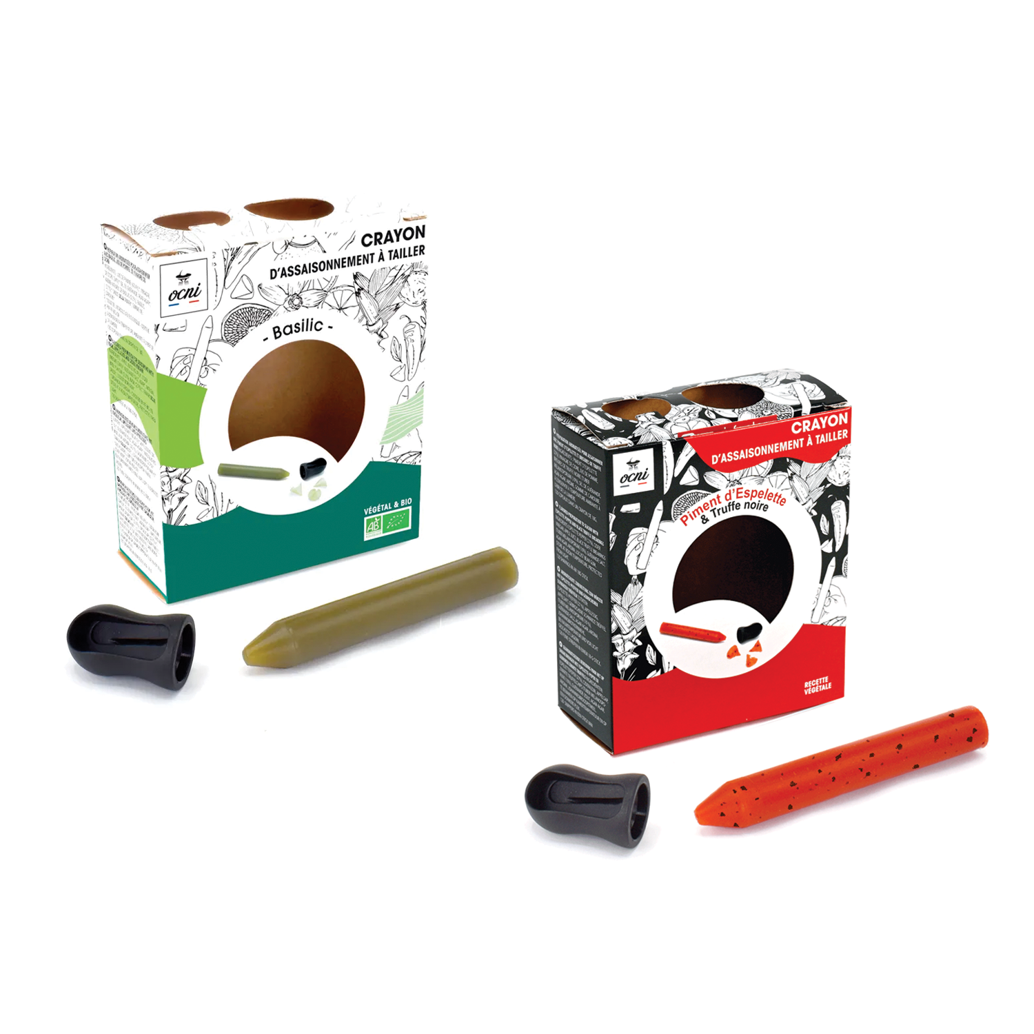 2 COFFRETS 1 CRAYON | Piment d'Espelette & Truffe noire / BASILIC (BIO)