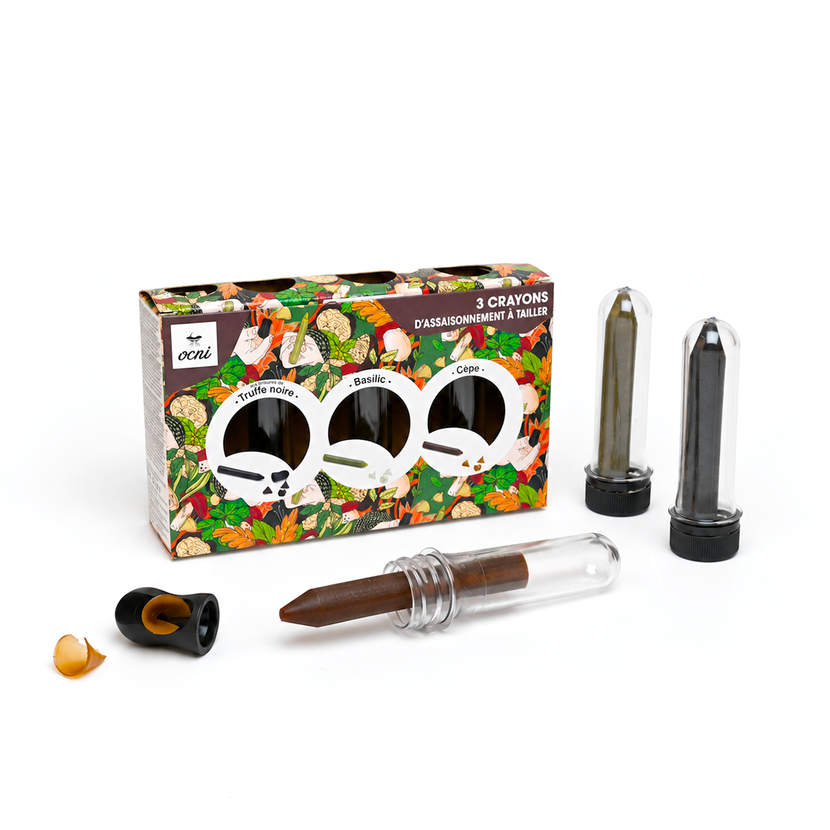 COFFRET FESTIN FESTIF | 3 crayons : Basilic (BIO) · Truffe noire · Cèpe