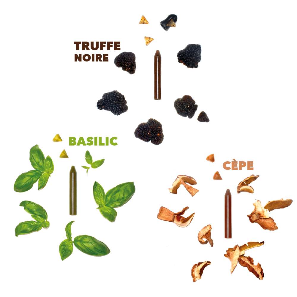 COFFRET FESTIN FESTIF | 3 crayons : Basilic (BIO) + Truffe noire + Cèpe