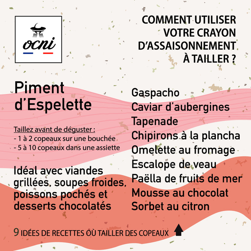 COFFRET ÉPICURIEN | 3 crayons : Piment d'Espelette (BIO) + Cèpe + Safran (BIO)